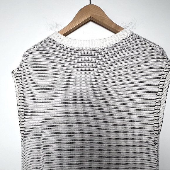 WHITE & WARREN Knit Ribbed Striped Sleeveless Midi Dress Coastal Nautical - Picture 11 of 13